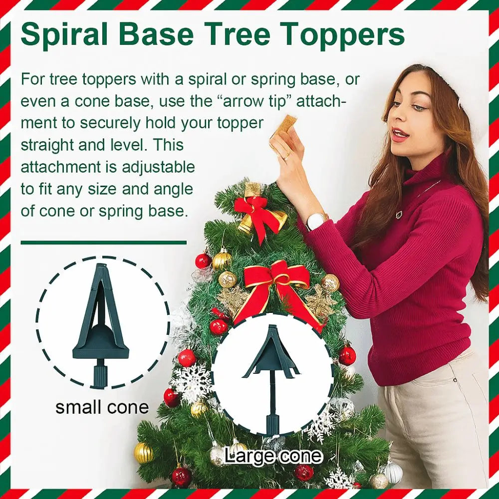 Universal Design Christmas Tree Topper Stand Lightweight Adjustable Tree Top Holder Durable Construction Green Rotating Stand Vue