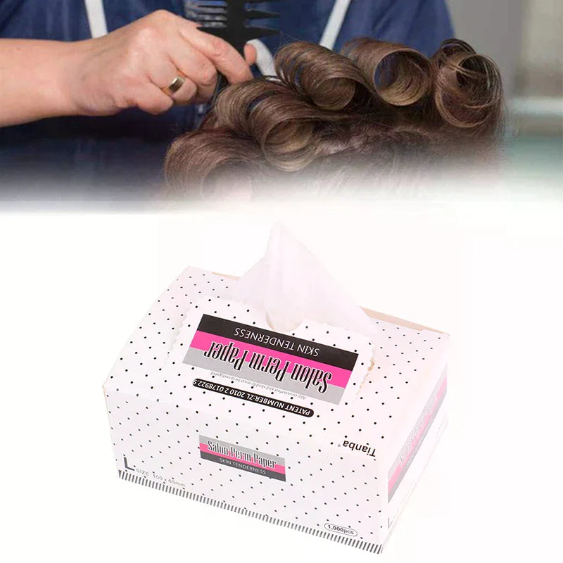 1000Pcs Disposable Perm Paper Professional Home DIY Hair Curling Paper Perming Hair Salon Permeable Resistant Soaking Perm Paper Vue