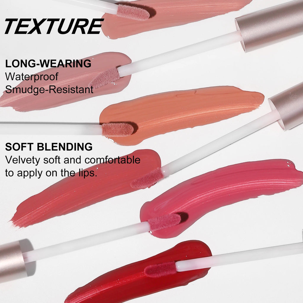 YOUNG VISION 6Pcs/Set Matte Velvet Lipgloss Waterproof Long-Lasting Liquid Lipstick for Flawless Makeup Vue