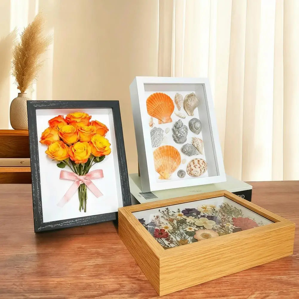3D Shadow Box Frame for Dried Flowers Medals Display Case Deep Memory Box Picture Frame for Gifts Home Decor Wall Art Vue