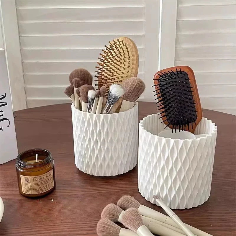 360 Rotation Large Capacity Makeup Brush Bucket Lipstick Eyebrow Pencil Eye Shadow Brush Storage Cartridge Portable Brush Storag Vue