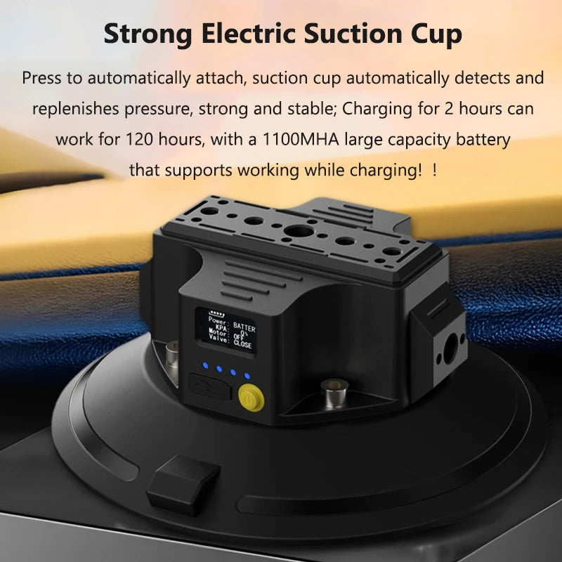 4.5/5/6 Inch Strong Electric Suction Cup Car Camera Suction Cup Shock Absorption Sports Camera Fixed Shooting Tool for Cam Phone Vue