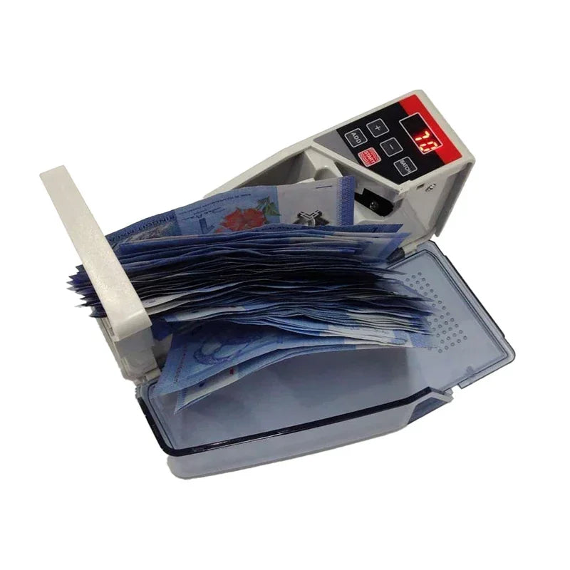 Portable Mini Handy Money Counter Worldwide Bill Cash Banknote Note Currency Counting Machine with LED Display Financial Vue