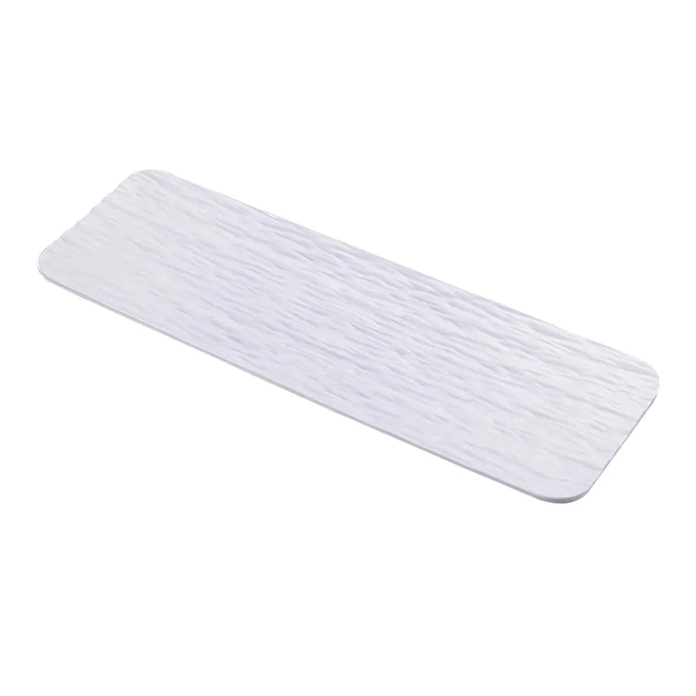 Multicolor Sushi Plate Stone Grain Flat Design Rectangular Long Shape Vue White