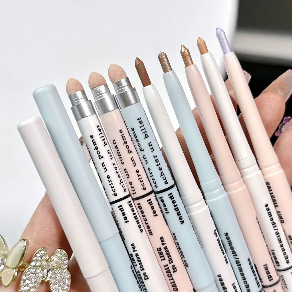 Double-end Lying Silkworm Eyeliner Pencil Diamond Glitter Matte Aegyosal Pen Brightening Cream Eyeshadow Highligher Makeup Vue