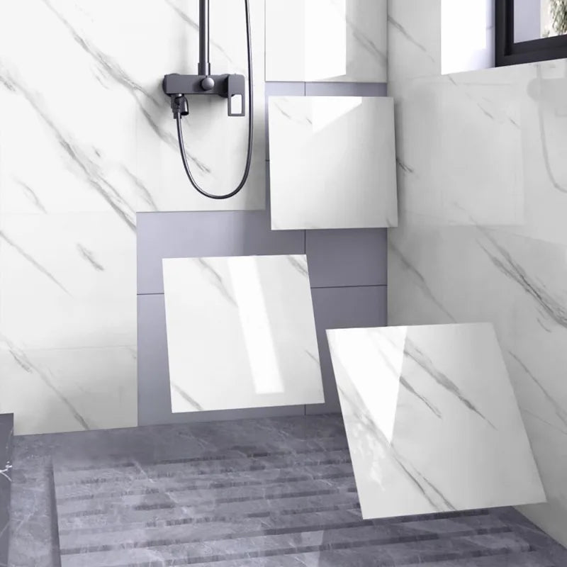 10-50PCS Thickened Self-adhesive Decor Wall Sticker Marble Tile Floor Sticker PVC Waterproof Toilet Kitchen Wall Sticker Bedroom Vue