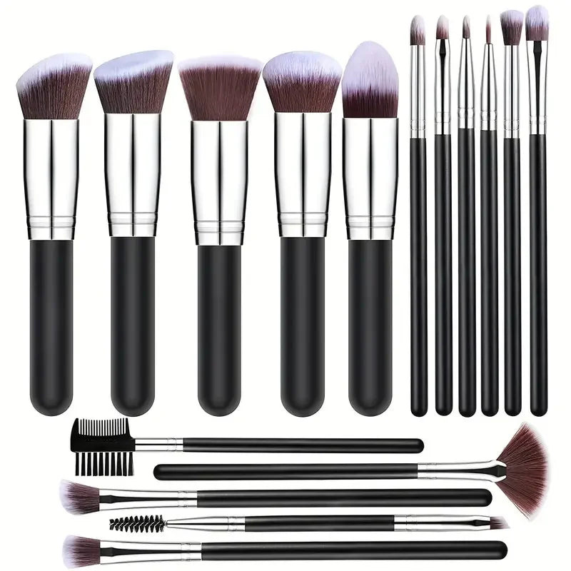 Premium Makeup Brushes Set Portable Travel Soft Eye Shadow Brush Foundation Powder Eyelash Concealer Blush Make Up Brush Set Vue AMZ-16SL