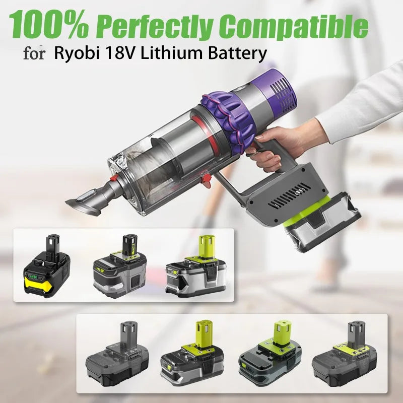 Battery Adapter for Makita/Milwaukee/DeWalt/Ryobi/Ein/Bosch/Craftsman 18V Lithium Batteries To for Dyson V10 Vacuum Cleaner Vue