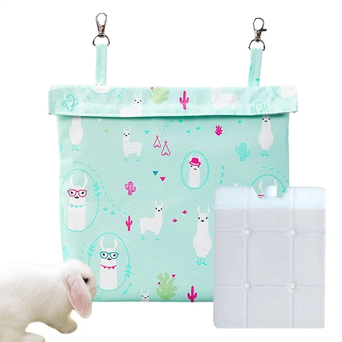 26.5X24cm Hangable Reusable Pet Cage Ice Pack, Insulated Cooling Device For Rabbt Hamster Guinea Pig Small Animal Summer Cooler Vue