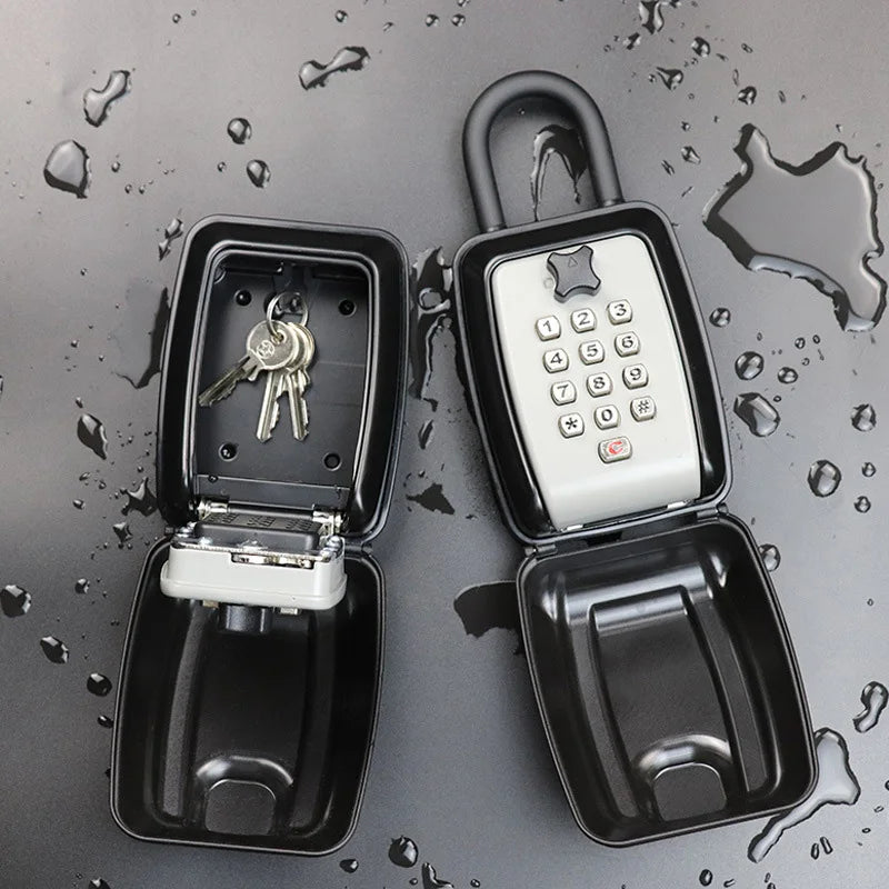 High-quality Black/Grey Hook Key Safe Box Waterproof Anti-theft Metal Shell With 12 Digits Code Key Storage Home Garage Office Vue