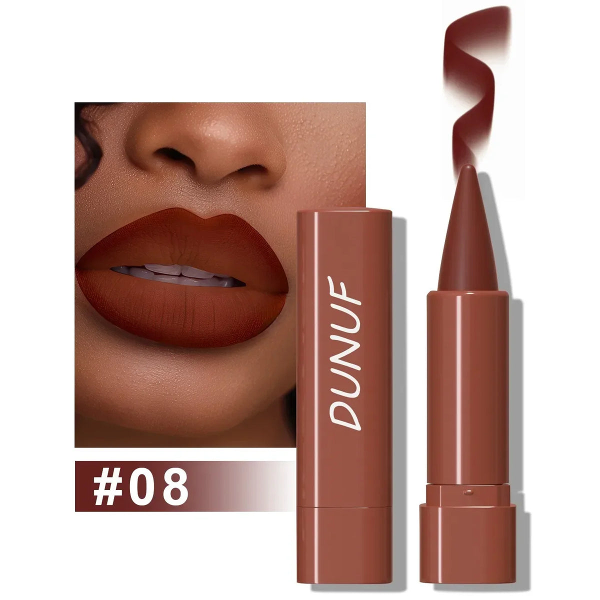 Tapered Gradient Lip Liner Matte Black Brown Velvet Lipstick Waterproof Non Sticky Contouring Tint Lipliner Crayon Lip Makeup Vue 08
