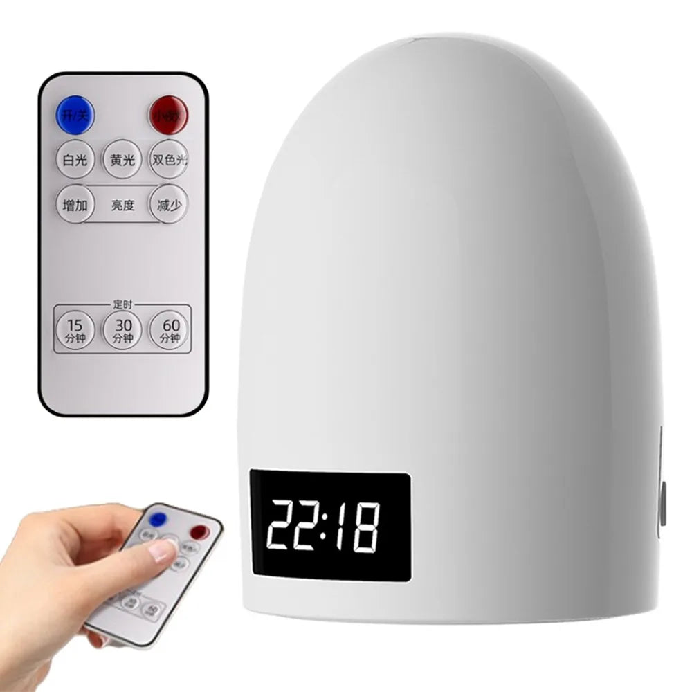 3 Color Touch Night Light Eye Protection Timer Function Bedroom Bedside Lamp Remote Control with Digital Clock Sleeping Lamp Vue -with Remote Control