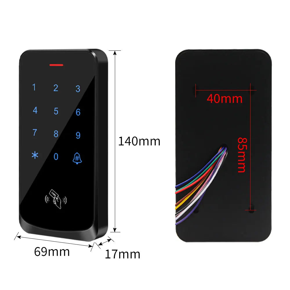 125Khz Access Control Keyboard Outdoor Access RFID Keypad Touch Backlit IP67 Waterproof EM Card Door Lock Opener Wiegand Reader Vue