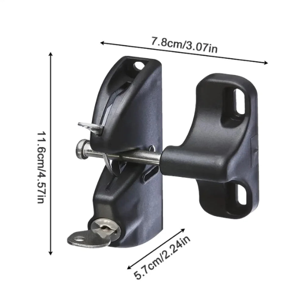 Automatic Locking Automatic Locking Gate Lock With 2 Keys Lockable Lockable Gate Lock 2 Sided Secure Key Lock Gate Lock Vue Black