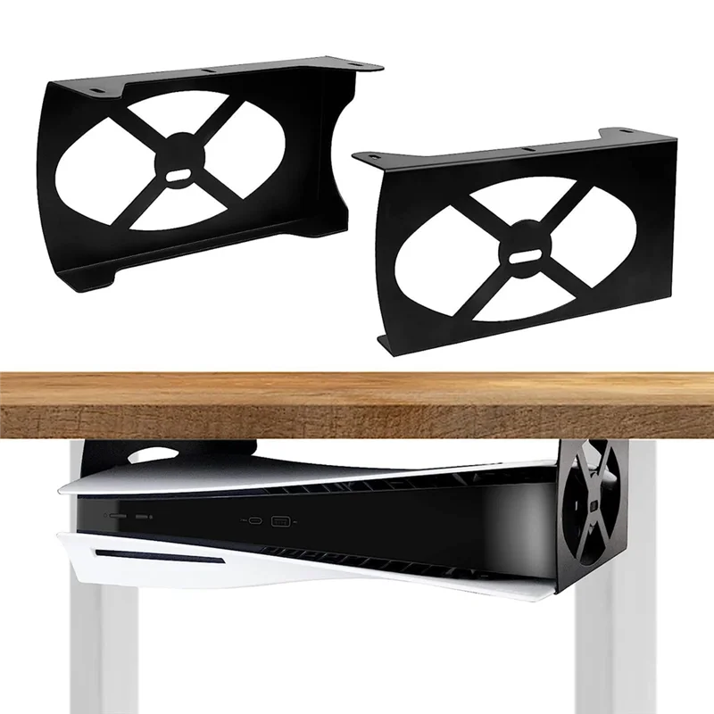 Hot-Under Desk Holder For PS5/PS5 Slim Stealth Mount Compaitble With For Playstation 5 Disc & Digital Edition Game Console Vue