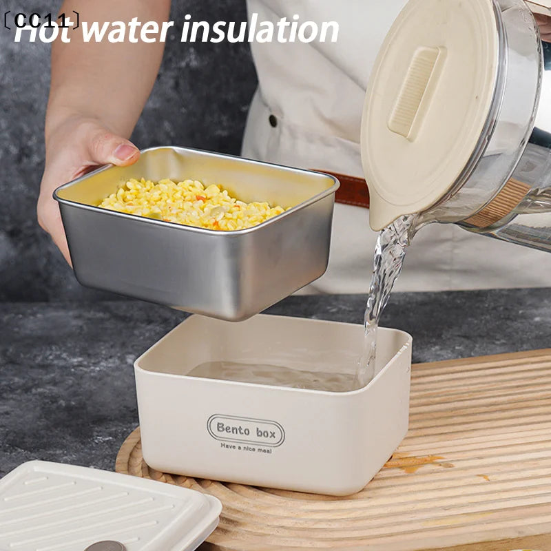Stainless Steel Lunch Box Set With Bag Portable Sealed Insulated Lunch Box Multi-functional Bento Box〔CC11〕 Vue