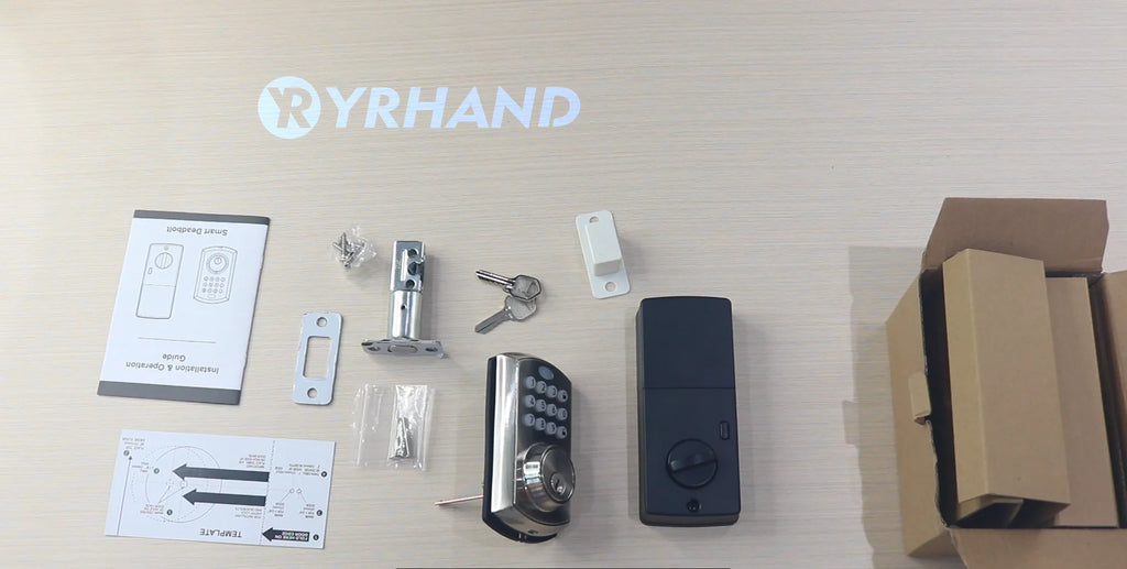YRHAND Security Fechadura Eletronica Waterproof NFC card Biometric Deadbolt Keyless Auto Lock Without Handle Tuya Smart Lock Vue