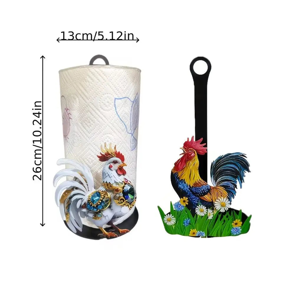 Free Standing Rooster Tissue Holder Ornament Tissue Stand Funny Roll Paper Towel Holder Home Decor Vertical Napkins Rack Vue