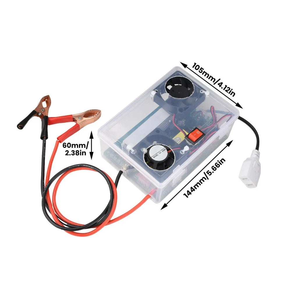 500W Max DC-AC Boost Inverter Module DC12-14.5V to AC220V 300W Continuous Cooling Fan Power Switch for Home Outdoor Appliances Vue