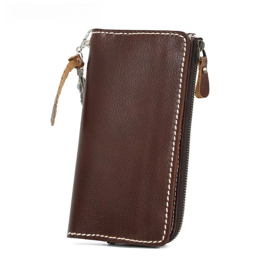 New Men's Wallet Multi-card Leather Change Bag Ultra-thin First-layer Cowhide Zipper Card Clip Vue