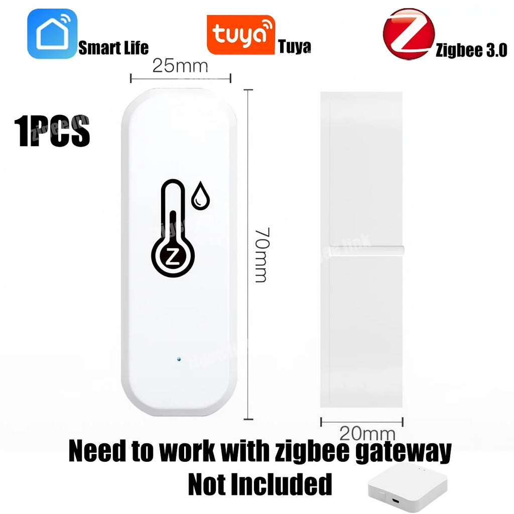 Zigbee 3.0 Temperature And Humidity Sensor Tuya Intelligent Home Hygrometer Smart Connected Thermometer Need Zigbee Gateway Vue Orange