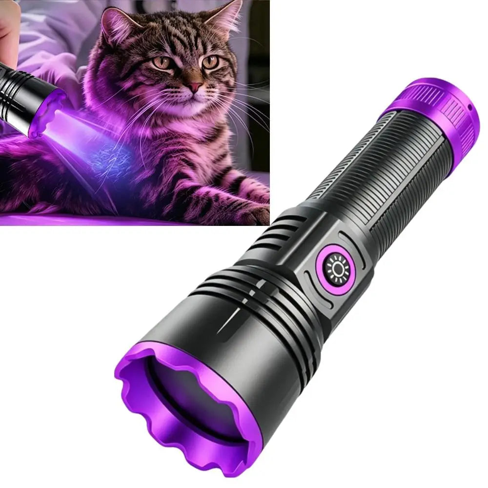 Longwave 365nm UV Flashlight Shortwave Portable Blacklight LED Flashlight Rechargeable ABS UV Flashlight Lamps Phosphor Detector Vue