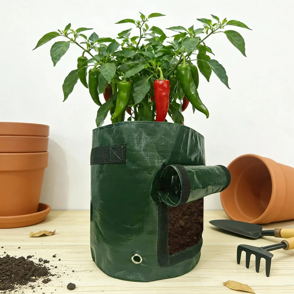 4 Pieces Potato Growing Bags Planter with Flap Handles Garden Bags to Grow Vegetables for Greenhouse Outdoor Yard Patio Balcony Vue