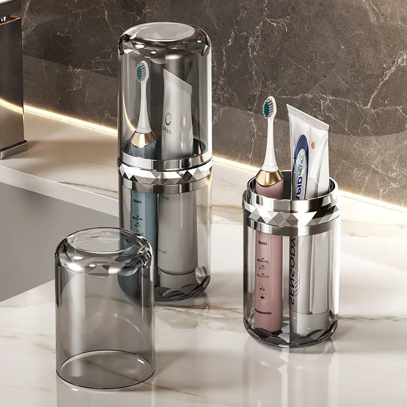 Travel Mouthwash Cup, Portable wash cup, Electric Toothbrush, Toothpaste Storage box, Travel out Brushing Mouthwash cup Vue