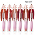 6-color dual-ended lip liner +Lip Gloss mirror hydrating gradient Lip Tint, Matte Finish, Velvet Liquid Lipstick Vue 8169-6PCS