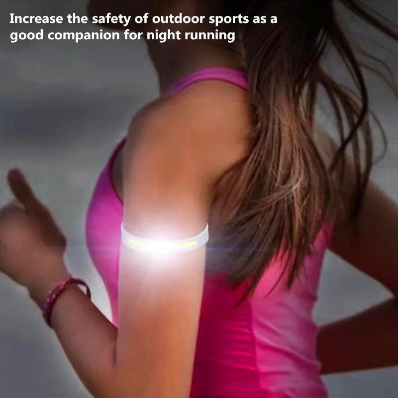 LED Night Running Wrist Guard Light Outdoor Camping COB Charging Light Sports Running Cycling Light Flashlight Built-in Battery Vue
