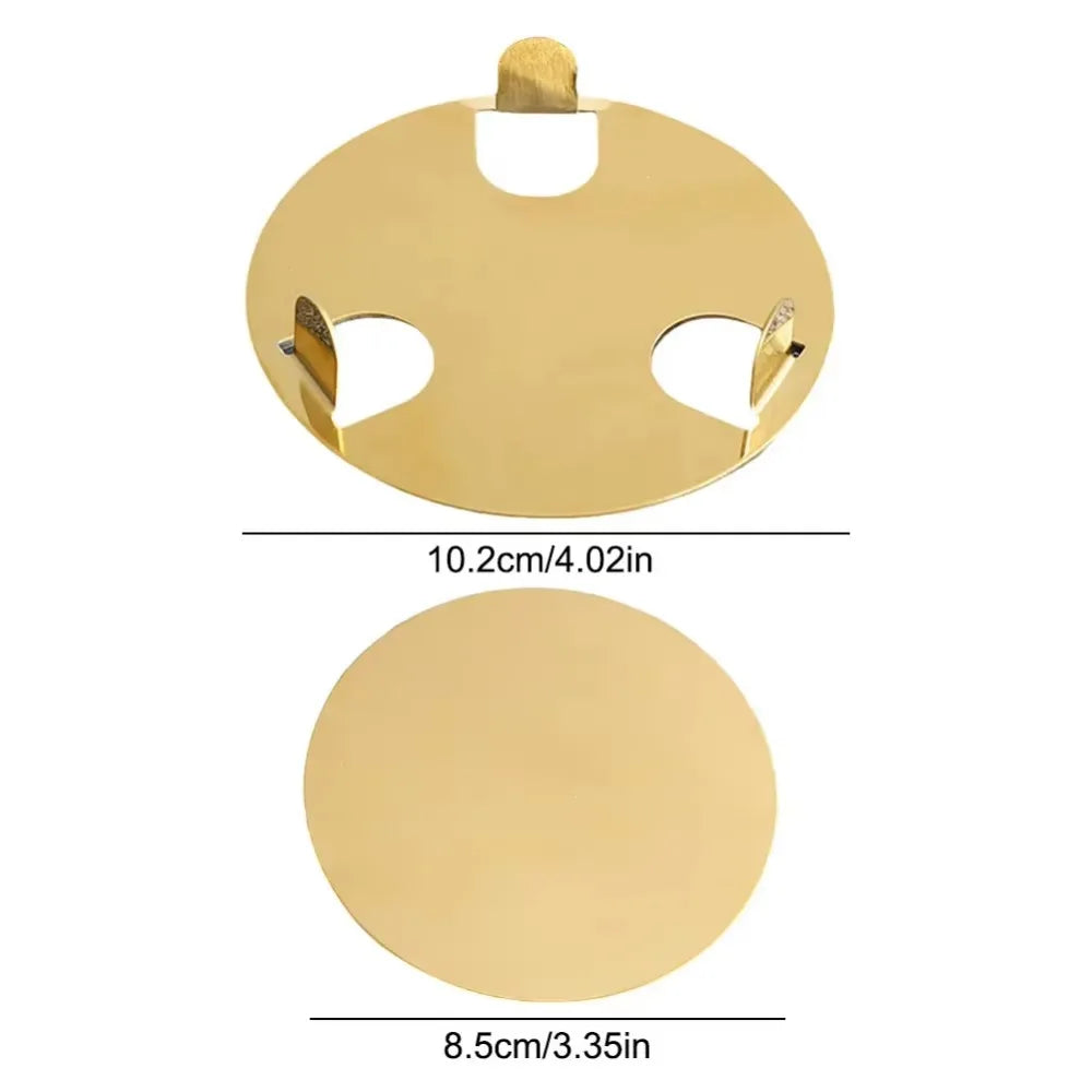 Multi-Function Round Gold Stainless Steel Coaster Set Mirror-like Scald-proof Drink Pad With Holder Insulated Cup Mat Restaurant Vue