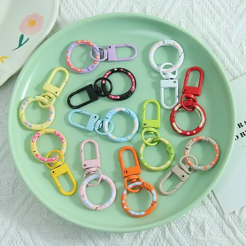 Lobster Clasp Keyring Set 5 10 20pcs Colorful Spring Buckle Keychains for DIY Key Holder Making Vue