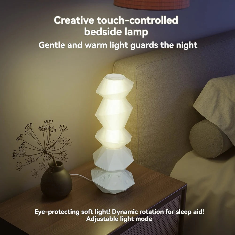 ABKW-Crystal LED Light 3D Stackable Speaker Lamp Bluetooth Music Sync With Magic Wand Control For Home Decor Vue