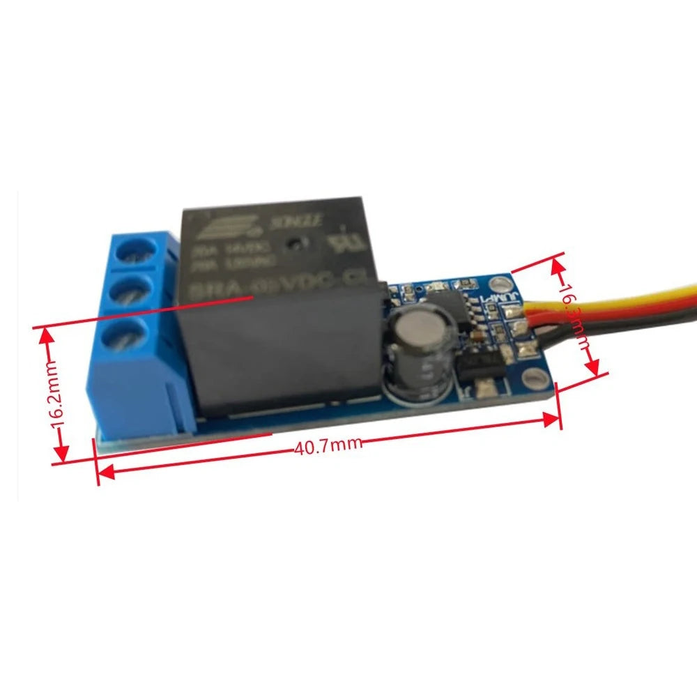 RC Model PWM Relay Switch Receiver Controlled Electronic Switch For Airplane Car Model 4.8-8.4VDC Max 20A 900-2100us PWM Signal Vue