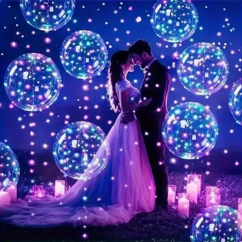 Christmas LED Transparent Balloon Wedding Birthday Party Decoration Glowing Bubble Balloon Holiday Party Accessories Vue