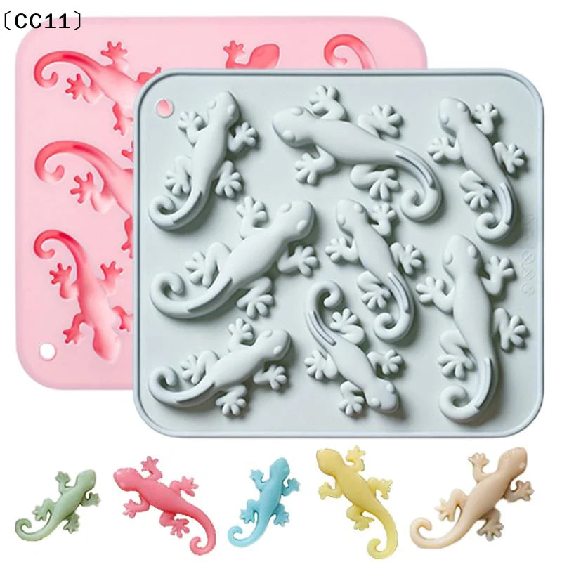 8 Cavity Gecko Theme Silicone Molds Fondant Candy Chocolate Mould