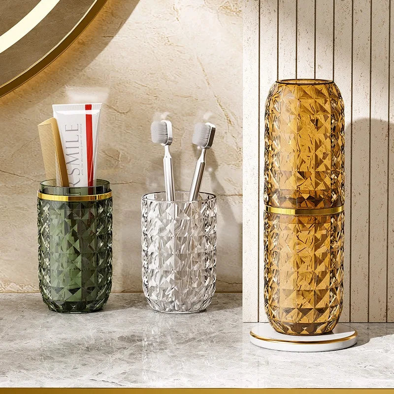Travel Mouthwash Cup, Portable Household Toothbrush Cup, Tooth cup, Toothbrush Toothpaste Storage box, Wash cup, Brushing cup Vue