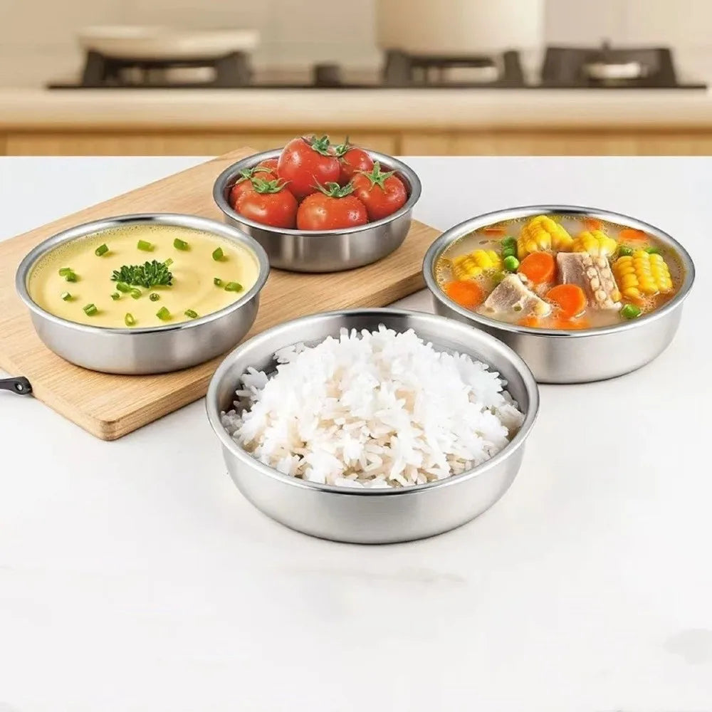 Large Capacity Steamed Egg Bowl Fall-resistant Rust-proof Soup Bowl with Lids Nonstick Food Container Home Kitchen Vue