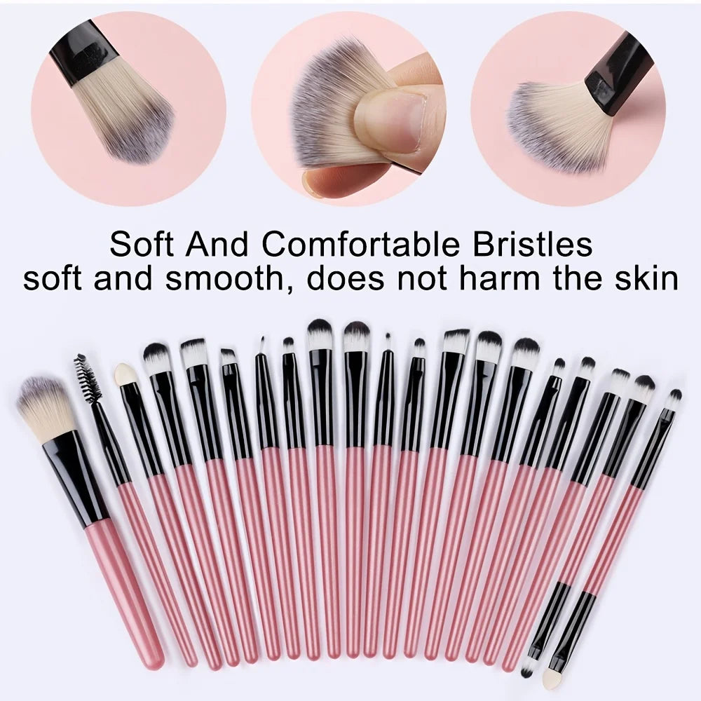 Makeup Brush Set 20Pcs Kit Soft Fluffy Eye Shadow Brushes Cosmetic Foundation Powder Highlighter Blending Beauty Tool Beginners Vue