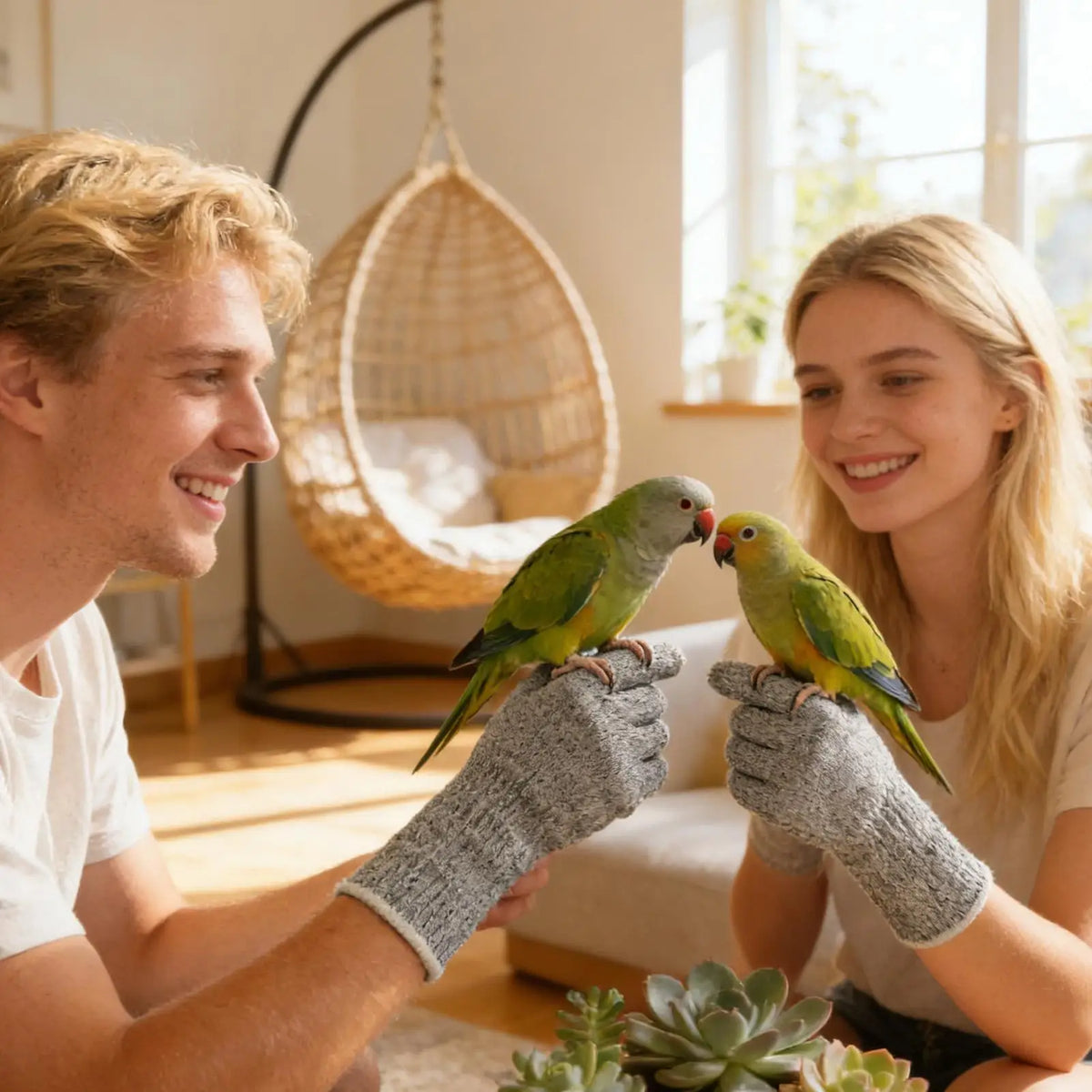 Anti Bite Anti Scratch Pet Grooming Gloves Breathable Protective Guard Gloves for Cat Dog Parrot Bird Training Gardening Vue