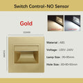 SANDIY Recessed LED Stair Light with Motion Sensor & Voice Control Recessed LED Wall Light Vue No Sensor Gold Light with Box China Mainland|Warm White (2700-3500K)|3W