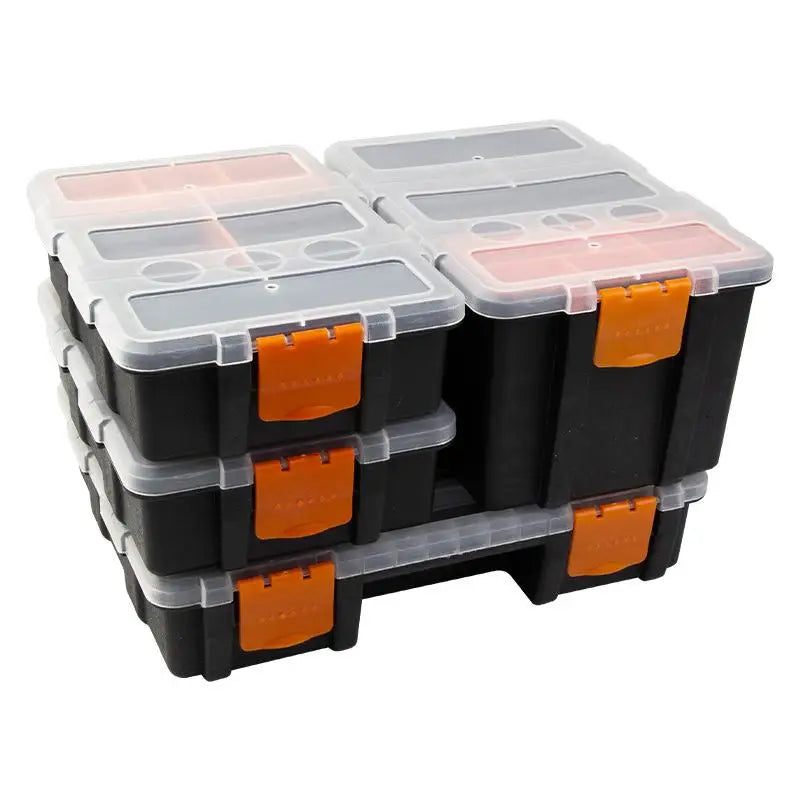 Multi Section Plastic Toolbox with 25 Grids Portable Hardware Storage Compartment for DIY Home Sewing Workshop Vue