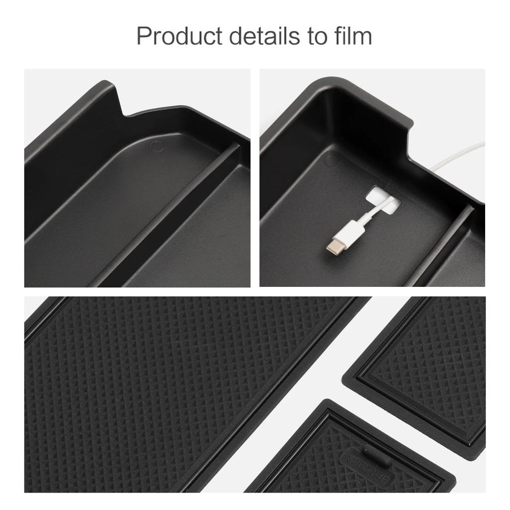 for Toyota Land Cruiser Prado 2024 J250 Center Console Armrest Storage Box Tray Organizer Accessories Tidying Black Vue