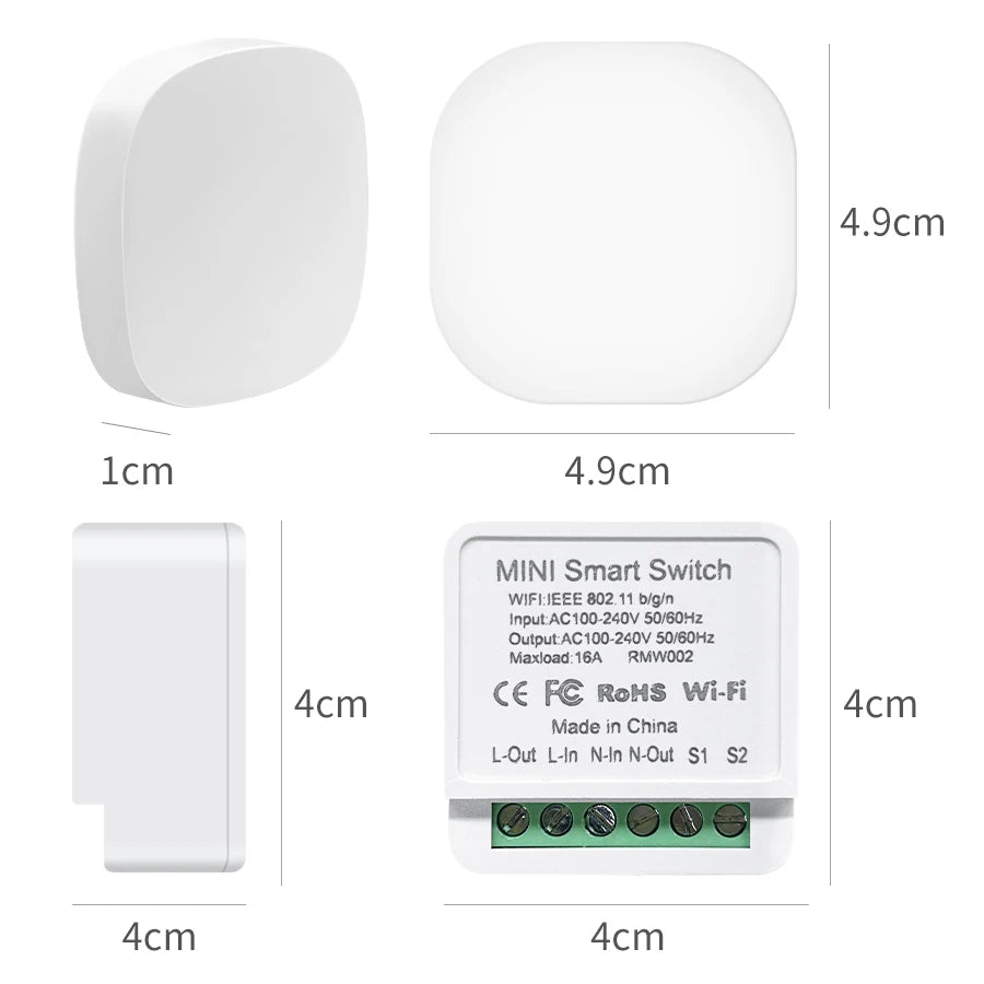 Smart Wifi Switch for Light Socket 100-240V DIY Breaker Switch Module Works with Alexa Google Yandex SmartThings Cozylife App Vue
