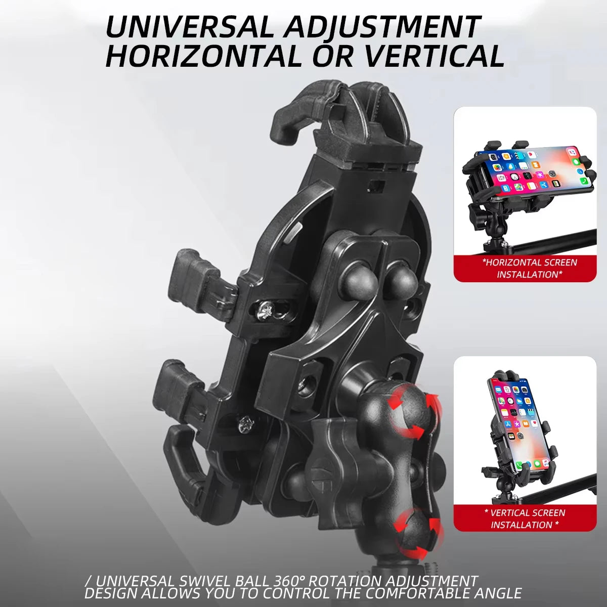 Mobile Phone Holder With Shock Absorber Module Adjustable at Any Angle for Motorcycle Scooter ATV bike Cell Phone Bracket Vue
