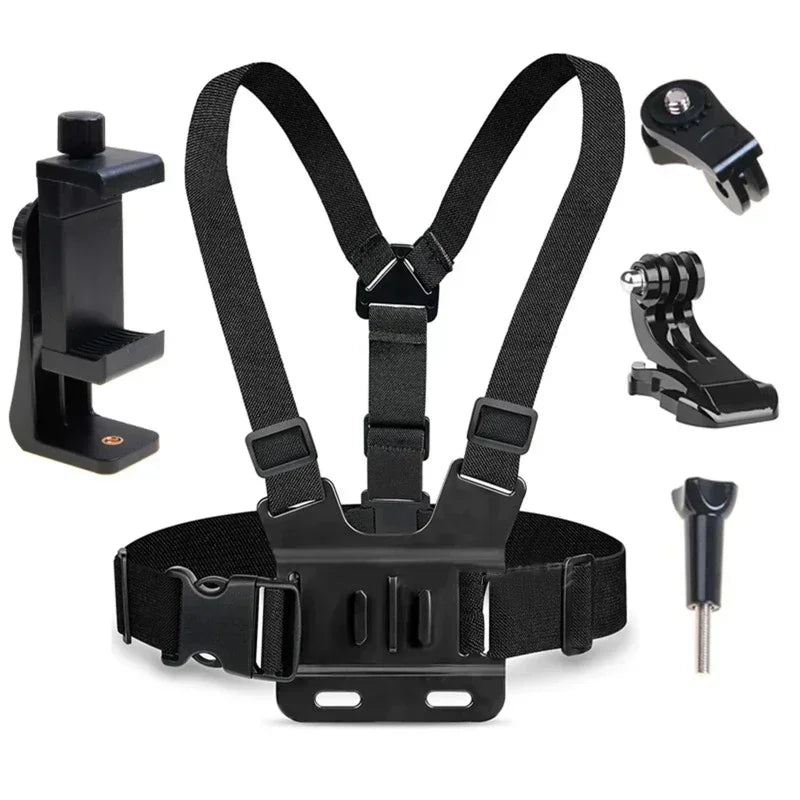 5 in 1 Mobile Phone Chest Strap Mounting Holder First Angle Video Record life Phone Bracket Fixed Live Broadcast Accessories Vue 5 Piece Set