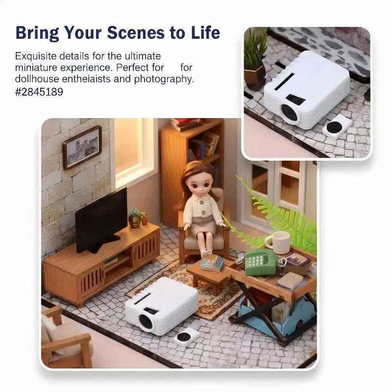 Miniature Projector With 3D Effect and Remote Controller For Dollhouse Scene Decoration Creative Bedroom Lighting Vue