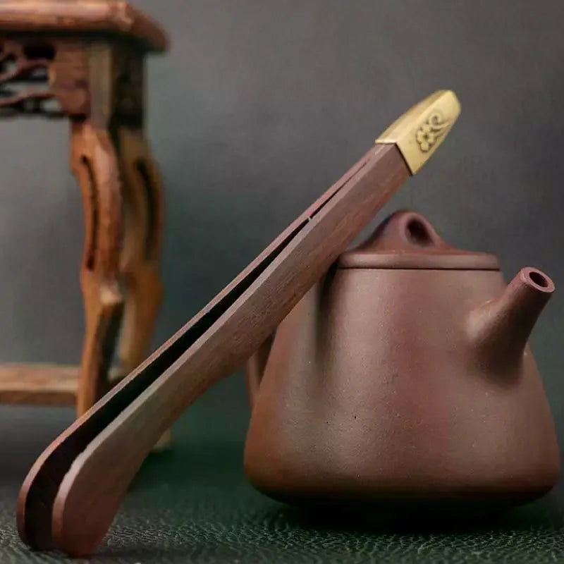 Teacup Clip Convenient Ebony Alloy Tea Tweezers Tweezer Bamboo Wooden Tea Clips Versatile Single Or Multiple Tea Clip Tongs Vue