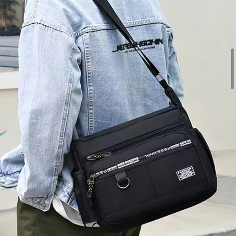 Men's Cross-body Bag Multi-layered Pockets Adjustable Shoulder Strap