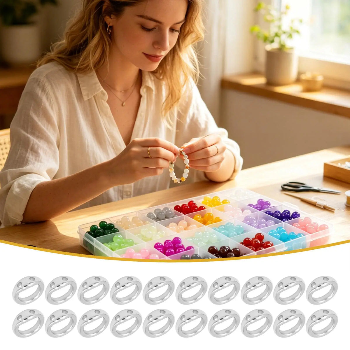 20 Pieces Copper Portable Elegant Handmade Double Hole Jewelry Connecting Rings for Craft Repair Beading Earrings Necklaces Vue